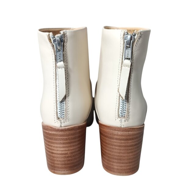Nisolo NEW Womens Dari Cream Bone Leather Heeled Boot Zip Up Heel Size 8.5 - Picture 4 of 11